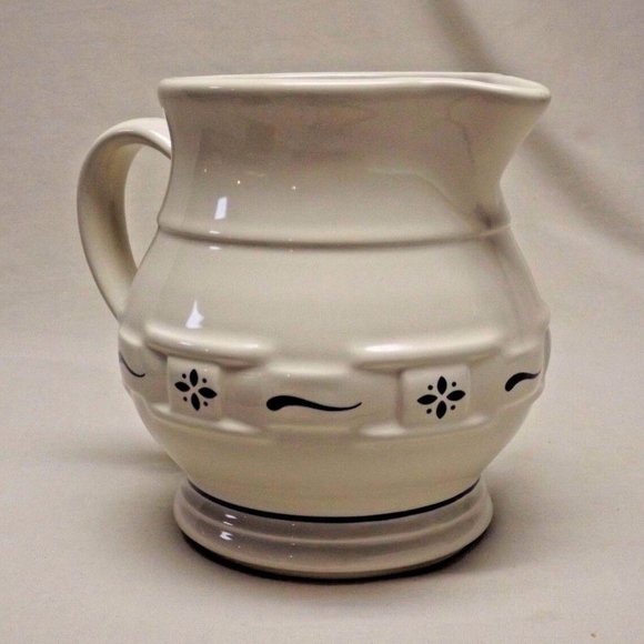 Longaberger Pottery Small Juice Pitcher Classic Blue East Liverpool Ohio w/ Box - Picture 5 of 9